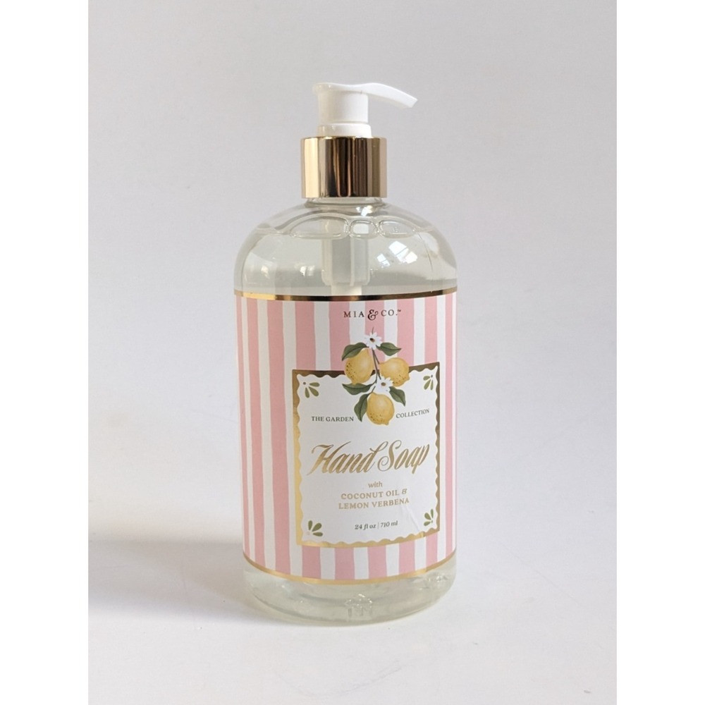 Mia & Co. Coconut Oil & Lemon Verbena Liquid Hand Soap 24 fl oz Pump Bottle NEW